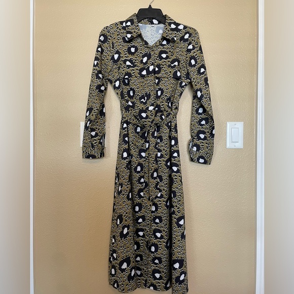 SHEIN Dresses & Skirts - Olive Green Animal Print Dress